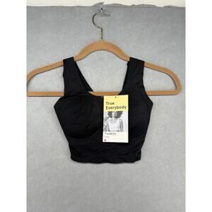 True & Co. True Everybody Scoop Neck Bra 16839, Plus Size XS Black New